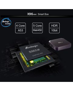 Mediaplayer Smart, 4K, Android 7.1.2,  x96 Mini, 2GB Ram, Procesor Amlogic S905W, WiFi, Smart TV, 2.4 Ghz