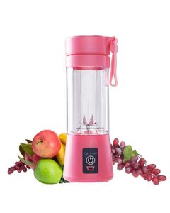 Storcator EasyJet, tip blender, pentru fructe si legume, portabil, recipient tip pahar din sticla groasa,  Roz