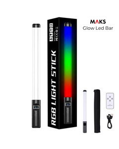 Lampa video Stick pentru VLOG cu LED RGB, MAKS Glow Bar, 20W 3000K, 9 efecte de iluminat