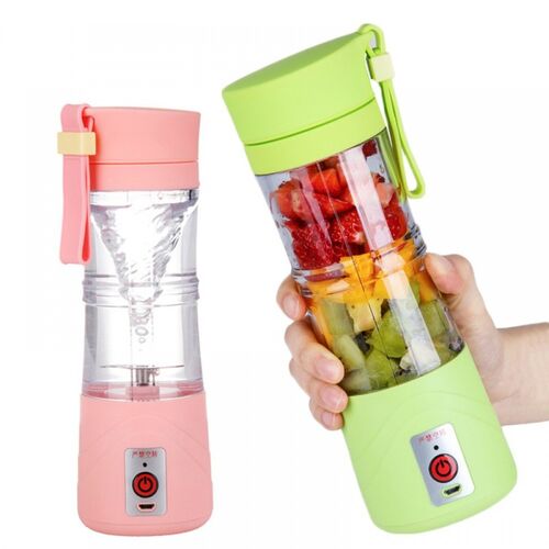 Storcator EasyJet, tip blender, pentru fructe si legume, portabil, recipient tip pahar din sticla groasa, Verde