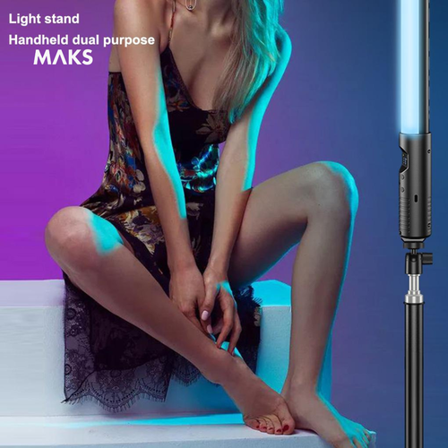 Lampa video Stick pentru VLOG cu LED RGB, MAKS Glow Bar, 20W 3000K, 9 efecte de iluminat